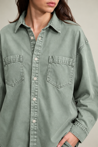 Boyfriend Shirt (Sage Green)