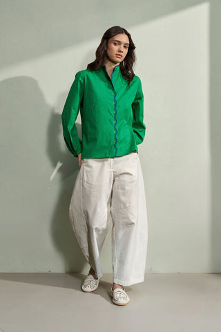 EMMA EMB. BLOUSE (Green)